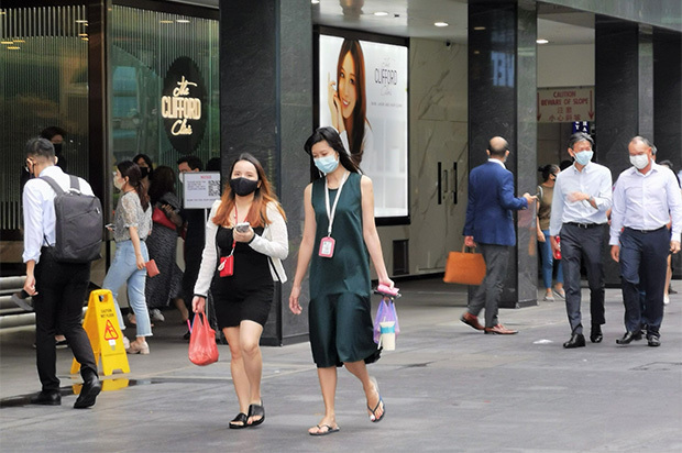 新型コロナウイルスの流行で、シンガポールの労働市場は2020年に大きく動いた＝シンガポール中心部（ＮＮＡ撮影）