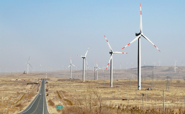 河北省にある風力発電施設（新華社）