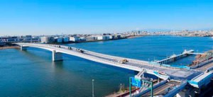３月に開通予定の多摩川スカイブリッジ（川崎市提供・共同）