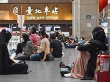 コロナ感染の拡大以降、台湾への外国人の入境人数は制限されている＝６月、台北（ＮＮＡ撮影）