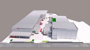 現在建設中の倉庫の完成予想図（川崎汽船提供）