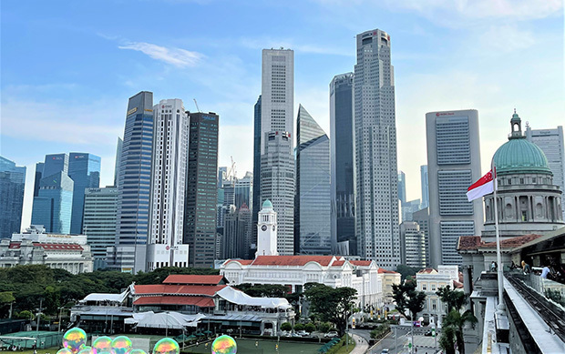 ＯＣＢＣはシンガポールの23年ＧＤＰ成長率を2.0％、インフレ率を6.0％と予測＝シンガポール中心部（ＮＮＡ撮影）