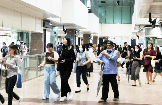 政府は２月９日、新型コロナウイルス流行の終息を宣言した＝シンガポール中心部（ＮＮＡ撮影）