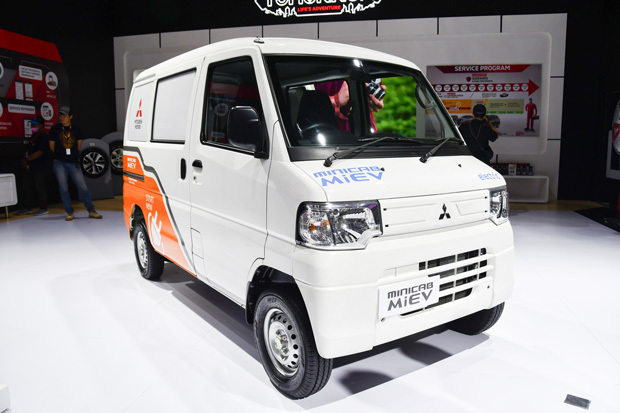 三菱自動車は軽商用ＥＶ「ミニキャブ・ミーブ」を24年からインドネシアで現地生産をすると発表した。海外初のＥＶ生産だ＝２月16日、ジャカルタ（ＮＮＡ撮影）