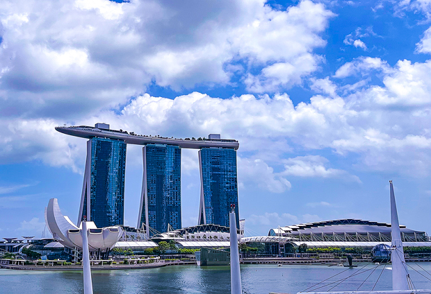 ＩＲマリーナ・ベイ・サンズの１～３月期決算は大幅な増収増益となった＝シンガポール湾岸部（ＮＮＡ撮影）