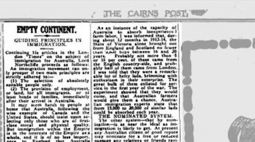 空っぽの大陸*(* Empty Continent: Viscount Northcliffe, The Times 1921)