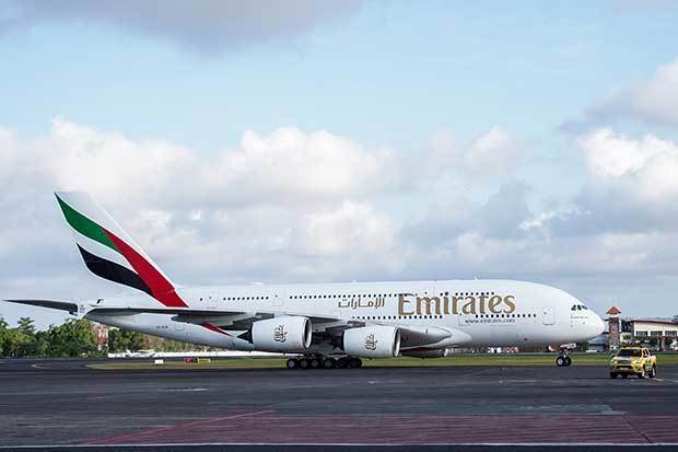 エミレーツ航空がドバイ―バリ路線で運航を開始した超大型機「Ａ380」（同社提供）