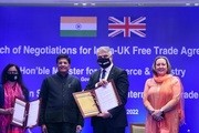 インド首都ニューデリーで英国との自由貿易協定（ＦＴＡ）の交渉開始が発表された＝13日（ＰＴＩ）